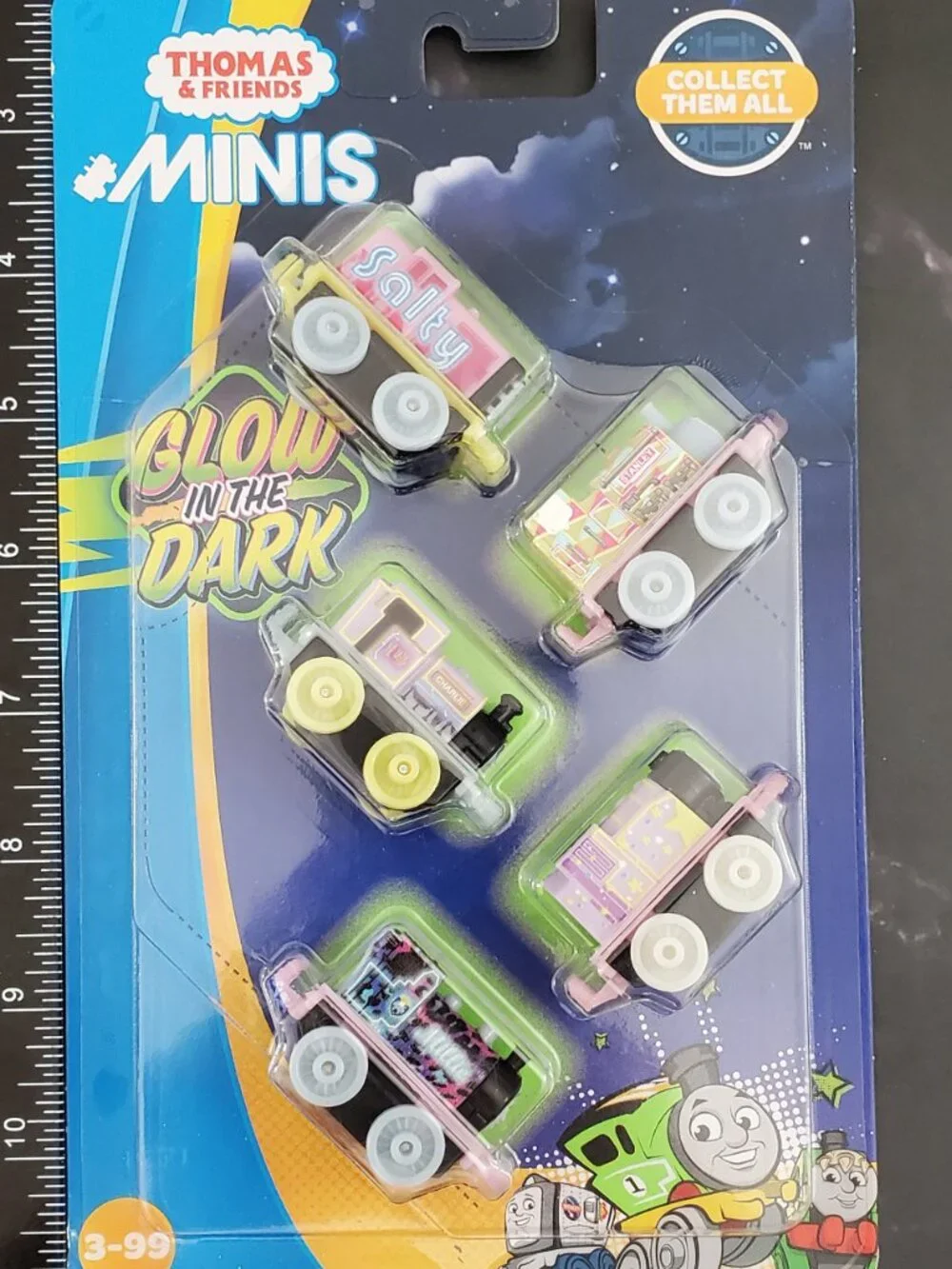 Thomas and Friends Minis Glow in the Dark Trains Salty, Charlie, Stanley New